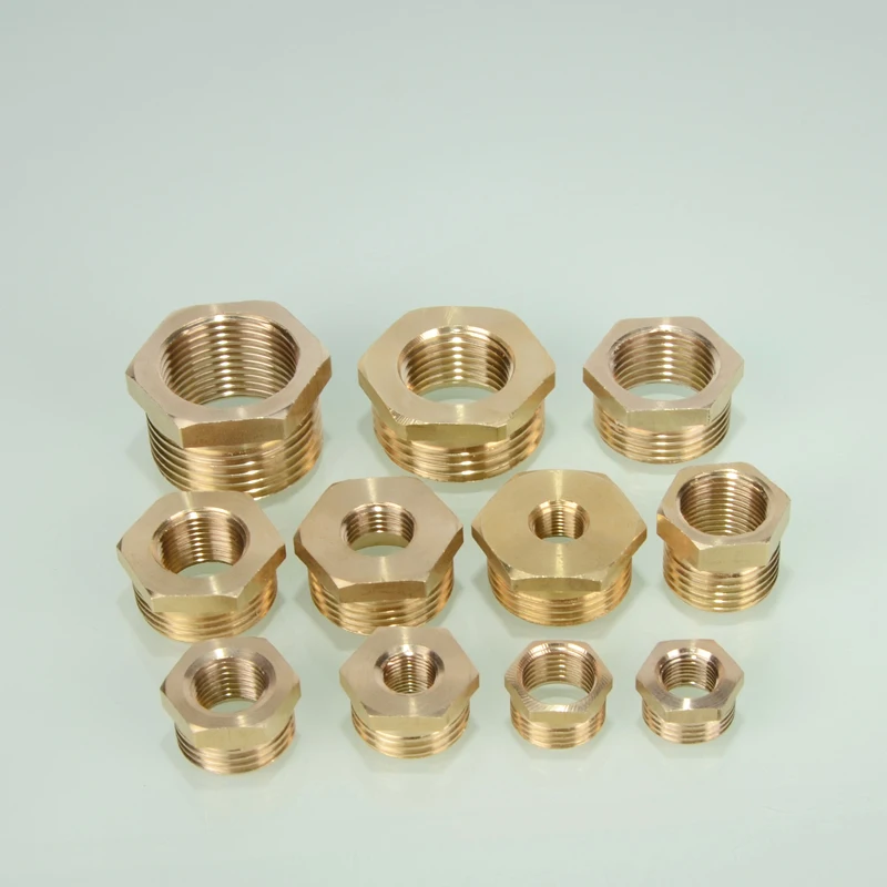 1-50 peças 1/4 "3/8" 1/2 "3/4" g1 npt bspt macho x fêmea latão reduzindo bucha acessórios de tubulação conectores adaptador ar gás combustível água