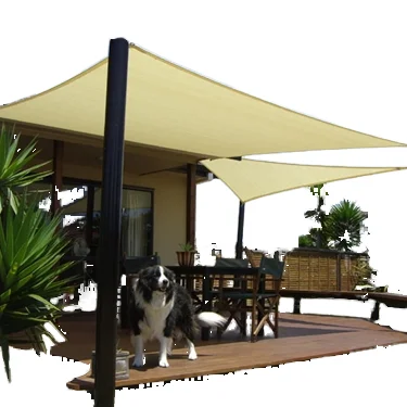 

Rectangular High Density Polyethylene Shade Sail 10' X 13'Woven Plastic Patio Garden Patio Outdoor Sunshade Camping Packing Roll