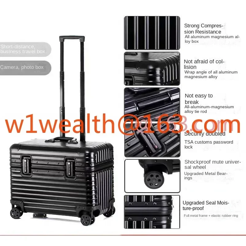 Travel Bags Business Carry On Aluminium Pilot Case Luggage Suitcases Trolley Pilot Case