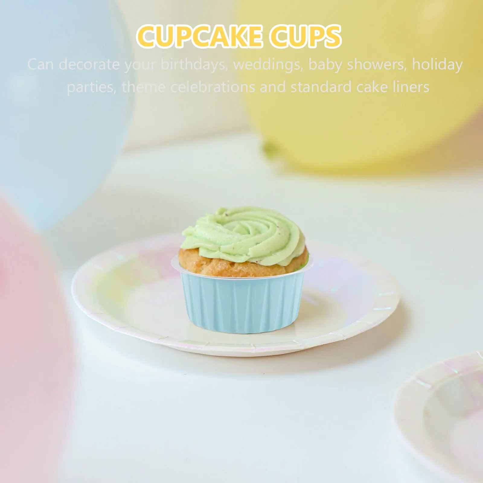 

50Pcs Practical Aluminum Foil Cupcake Cups Transfer Muffin Liners for Party Dessert Baking Cups Cupcake Liners