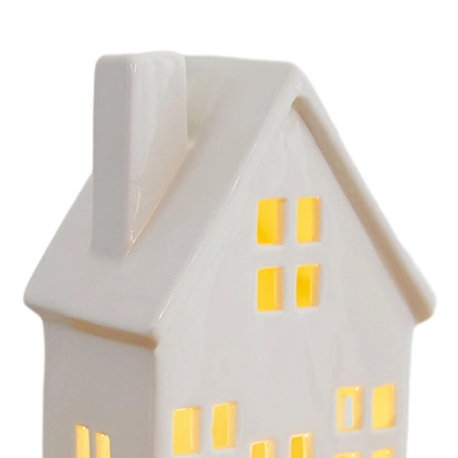 Light up Christmas Village Xmas Decor Crafts Collectible Decorative Rustic Ceramic Houses for Home Farmhouse Desk Indoor Shelf