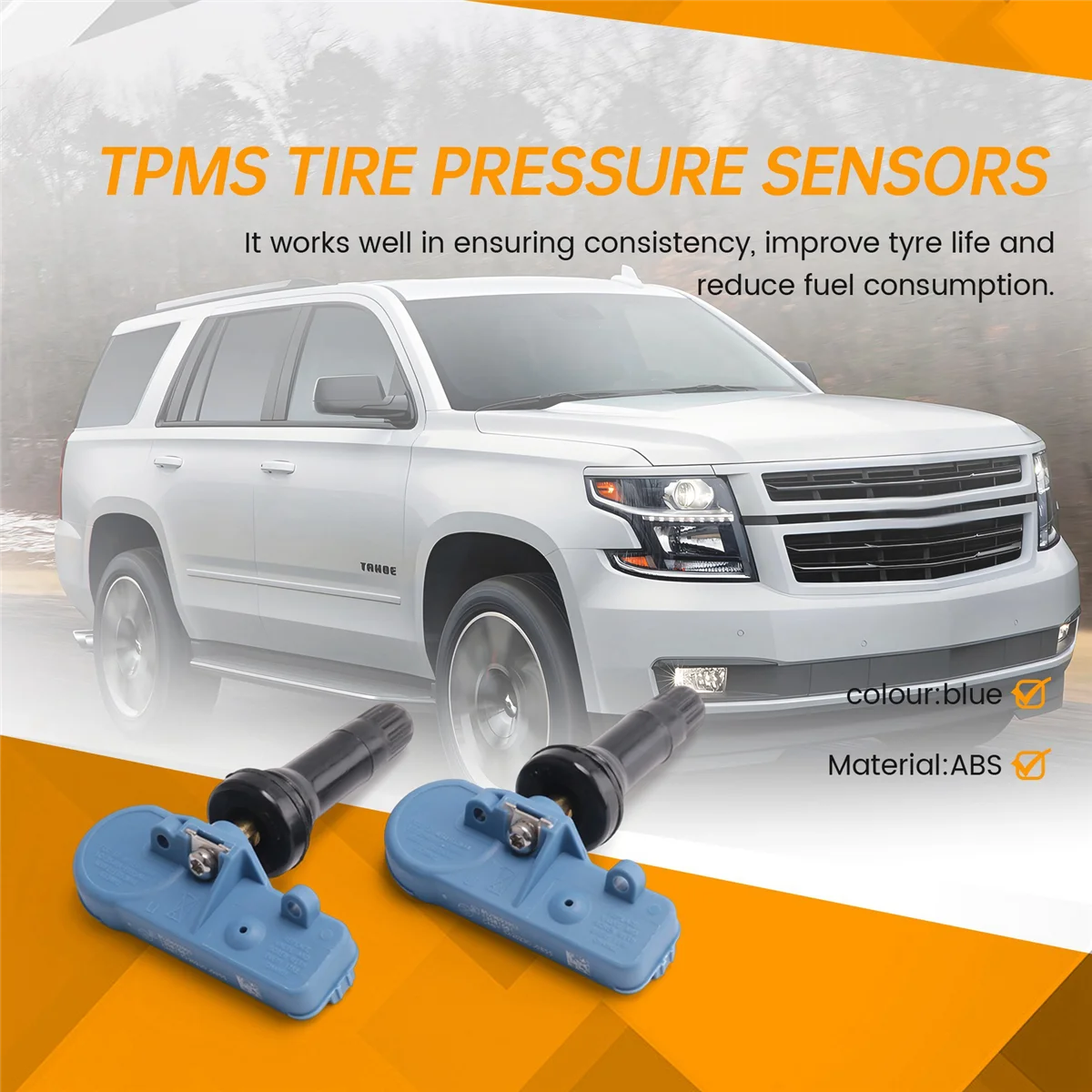 

Durable 4 Pcs Tire Pressure Sensors for Gmc Buick Cadillac Chevrolet 13581561