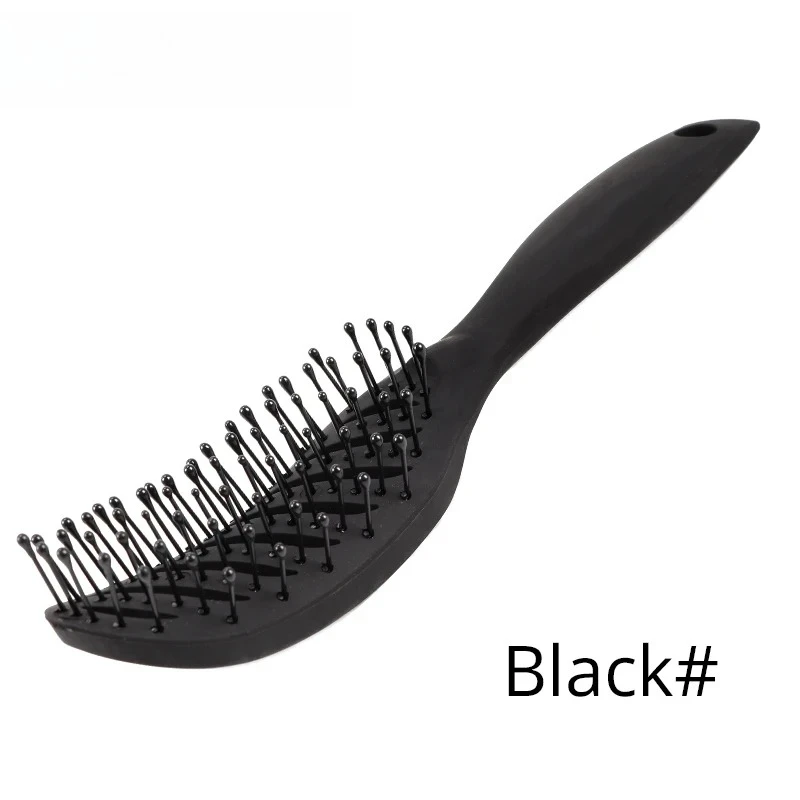 Anti-Static Curly Hair Styling Brush Scalp Massager Comb Detangler Dryer Salon Curved Vent Brush Hairdressing Tool - view 5