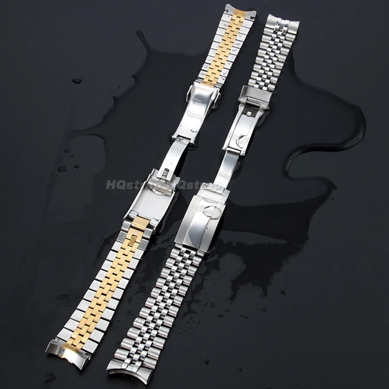 حزام من الفولاذ المقاوم للصدأ ذو نهاية منحنية 20 مم لليوبيل لسوار معصم رولكس سوار بديل عالمي عالي الجودة