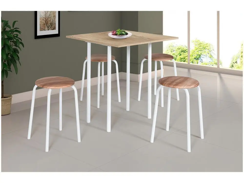 Juego de mesa plegable con 4 Taburetes