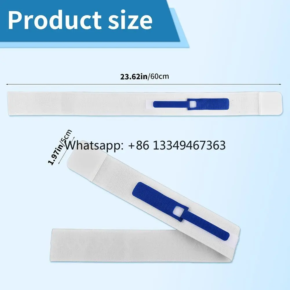 Catheter Leg Strap  Adjustable Silicone Non-Slip Grip Dual Hook-Loop Fastener Secure Hold (Color Blue)