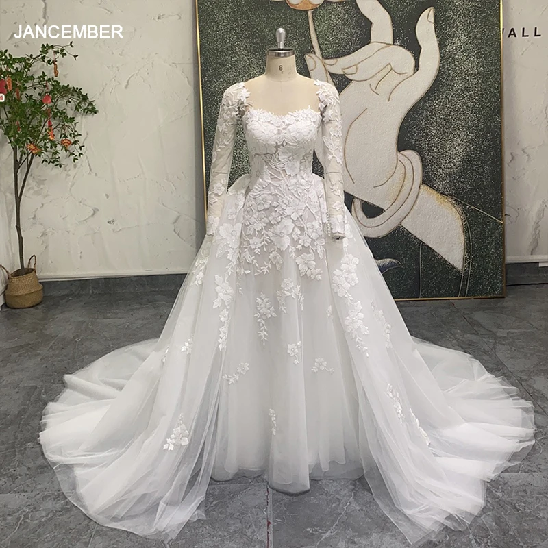 Customzied Wedding Dresses Sleeveless Detachable Train Pearl Turtle Neck Women's Bridal Gowns for Formal Occas vestidos de novia