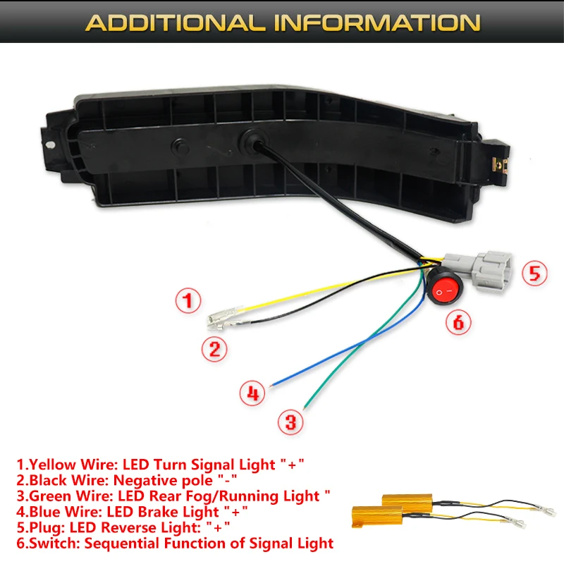 Para 2003-2009 nissan 350z/z33 branco âmbar vermelho led 4-em-1 luz de nevoeiro traseira luz de backup luz traseira de freio luz de sinal de volta dinâmica