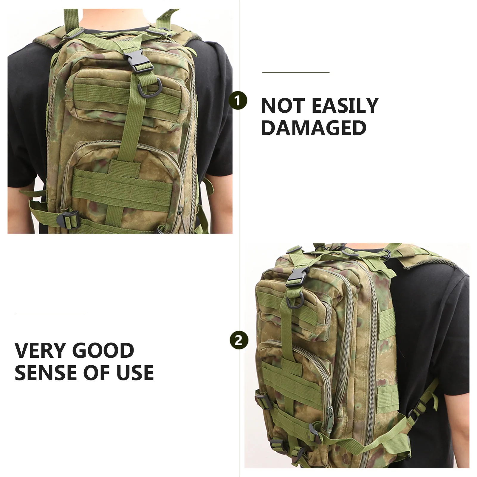 

Backpack Camouflage Green Heavy Duty Hiking Outdoor Trekking Camping Travel Bag Rucksacks Small Combat