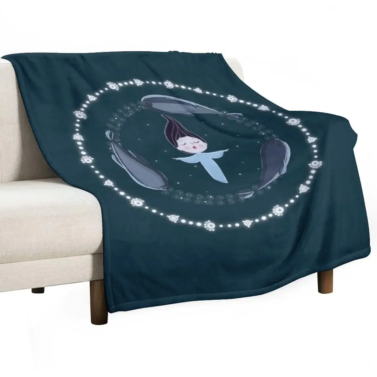 

Song of the Sea Selkie and seals Throw Blanket Soft Warm Blanket Gift for Men Women Adults
