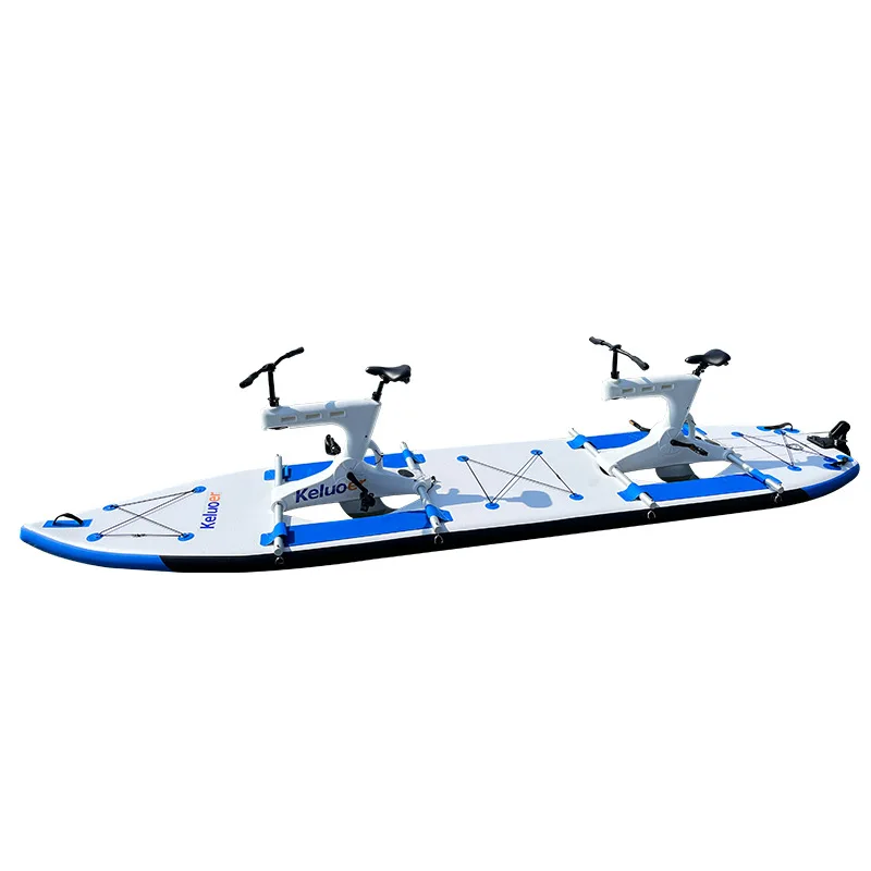 Manufacturer Supply 3-Person Pedal Inflatable Water Bike Outdoor Scenic Water Amusements for Parents and Kids
