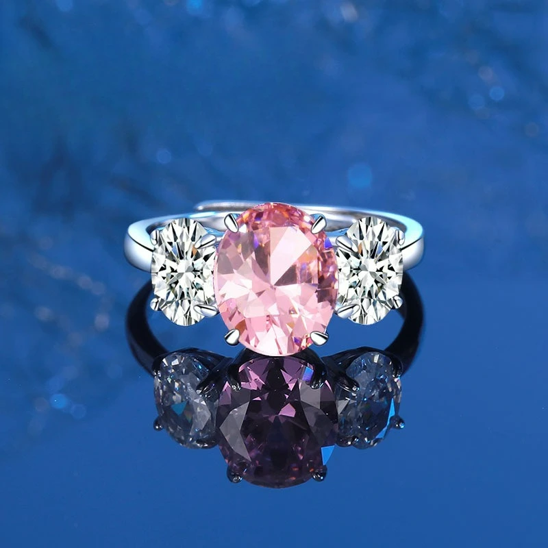 

Модный тренд PT950 Платиновый искусственный драгоценный камень Розовый Синий Бабушка Зеленый Голубиное яйцо Кольцо 5 карат