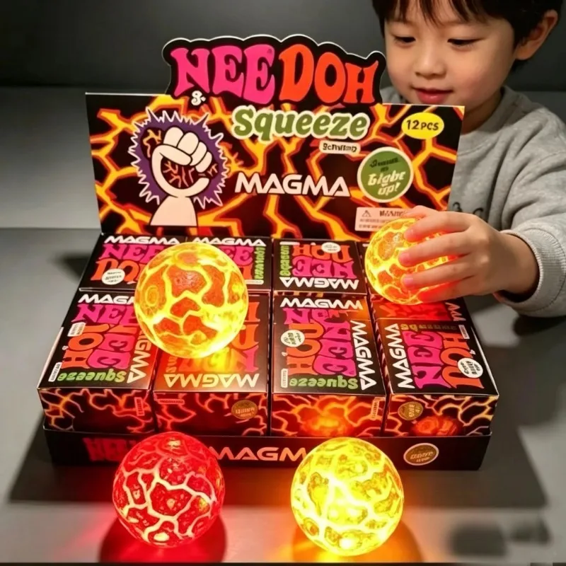 New Needoh Squeeze Flash Meteorite Ball Luminous Elastic Stress Relief Toy Glow In The Dark Squishy Fidget Ball