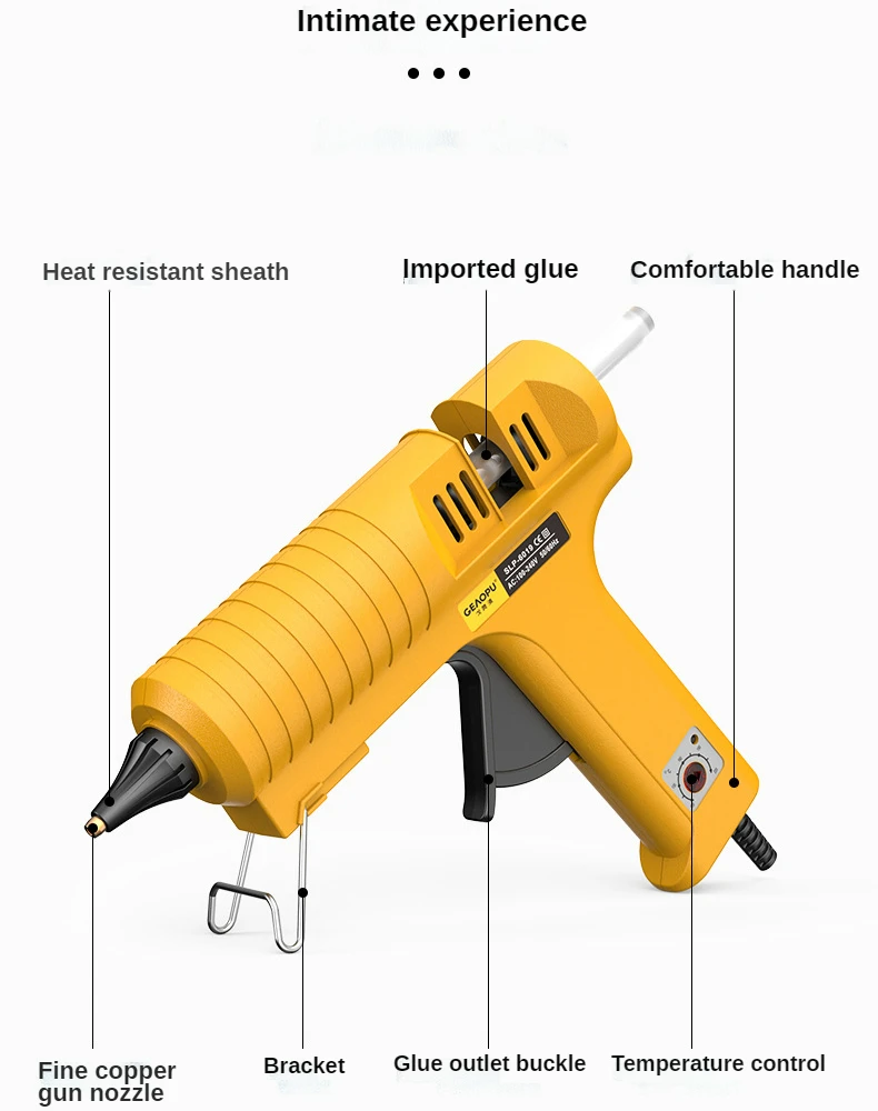 Imagem -04 - Hot Melt Pistola de Cola com Bico de Cobre Temperatura Ajustável Use11 mm Silicone Sticks Casa Faça Você Mesmo Ferramentas 100w 150w
