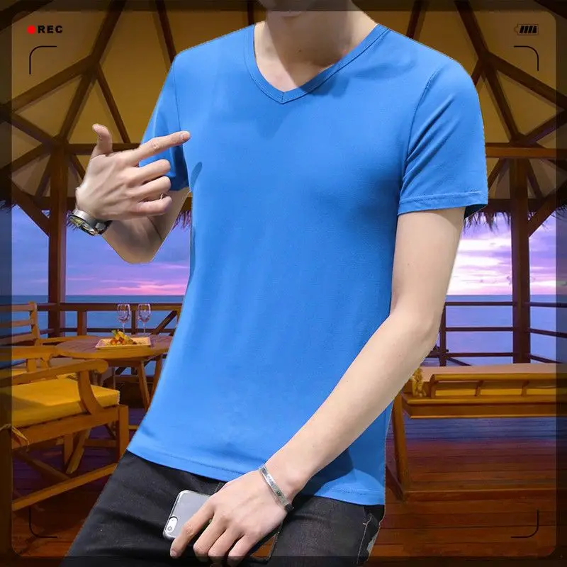 Summer Normal Shirt Quick Drying Teenage Boys Functional T-Shirt for Men Candy-colored Half-sleeves and Oversized Design Tshirt