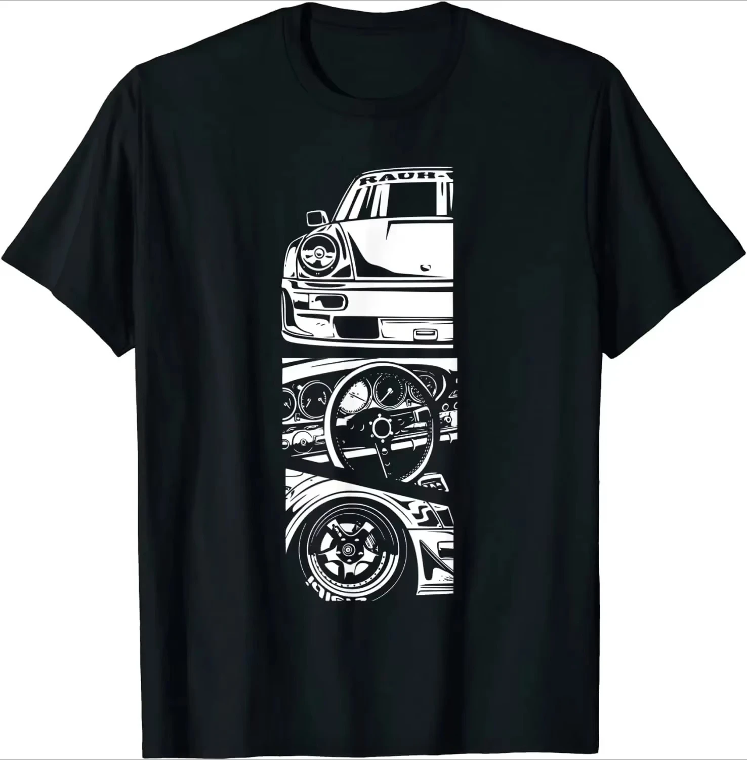 Men's Clothing JDM Japanese Automotive Retro Race Oversized T-shirt Tuning Car Fitness T Shirt O-Neck Casual Harajuku Tshirt