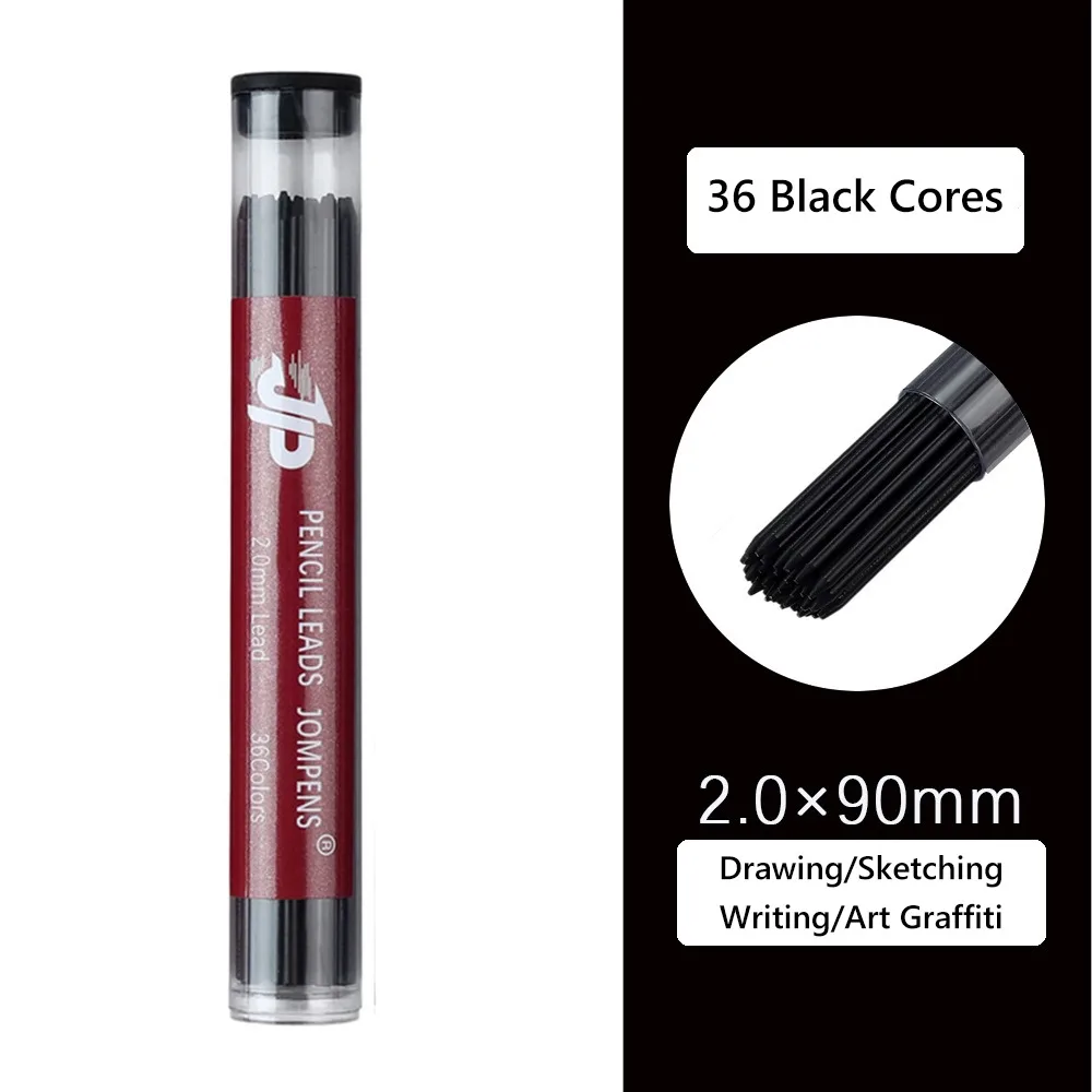 2.0mm Lead Pencil Refill Colored Large Capacity Mechanical Pencil Refills 2B Art Sketch Drawing Supplies Mechanical Pencil Lead