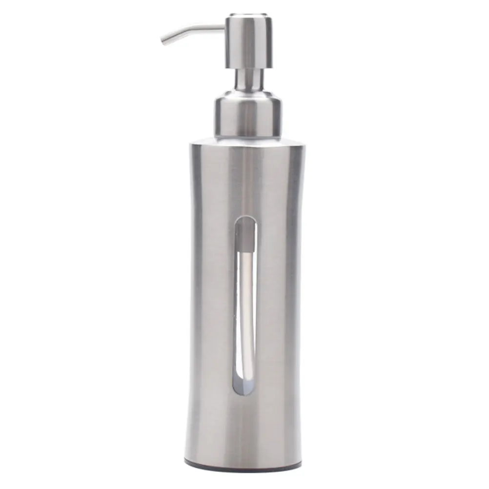 

Stainless Steel Soap Dispenser H Pump Bottle Refillable Lotion Visible Capacity 304 Flexible Kitchen Bathroom Washroom