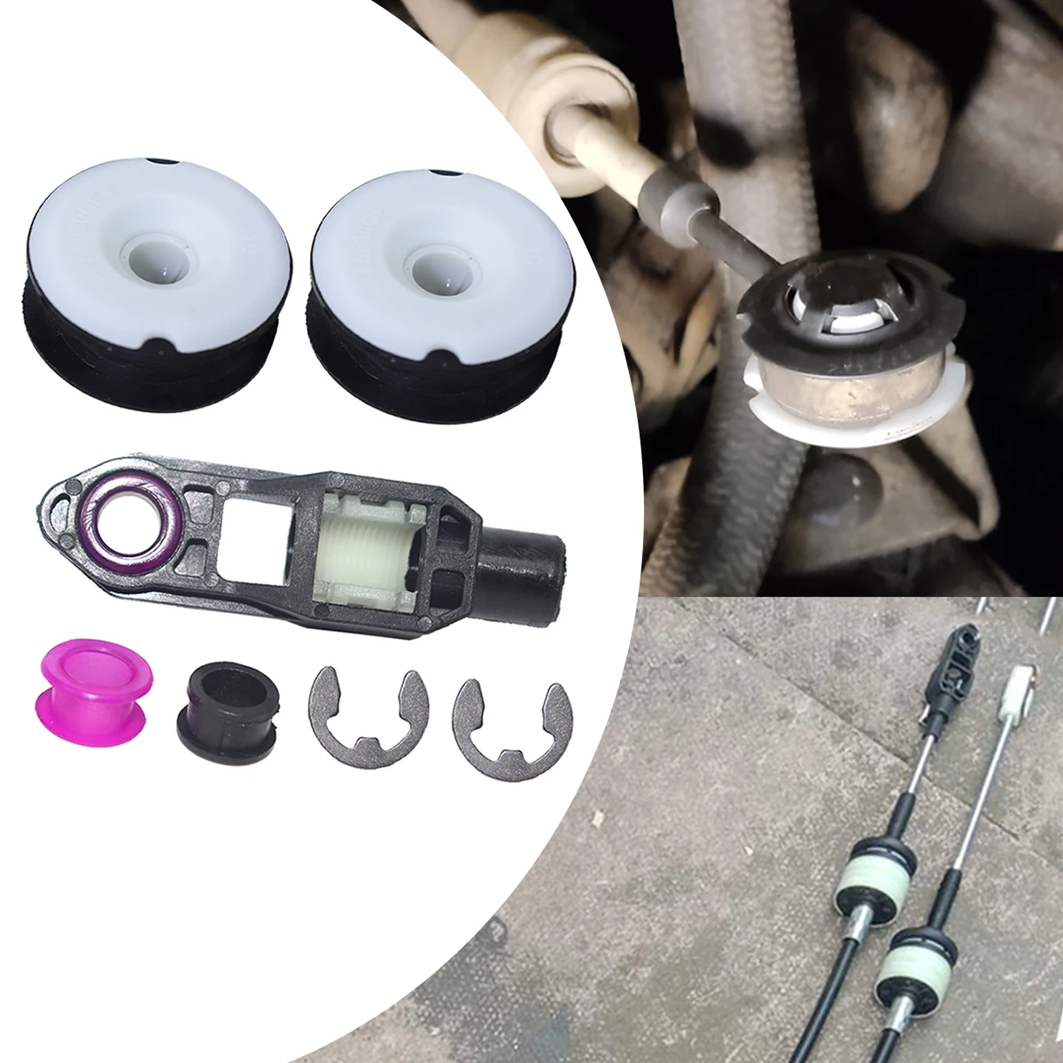 

Комплект аксессуаров для Suzuki Swift AZG 2010-2017: трос переключения передач, тяга, втулка, рычаг селектора КПП (МКПП)