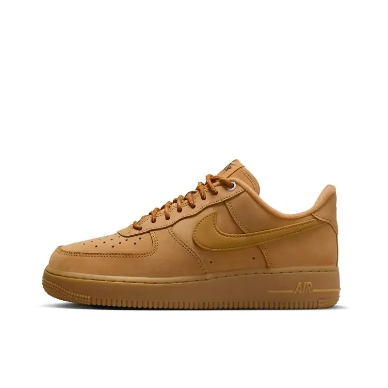 Nike Air Force 1 Original Retro للرجال والنساء أحذية رياضية مضادة للانزلاق وممتصة للصدمات للرجال والنساء أحذية الجري باللون الأبيض والبني