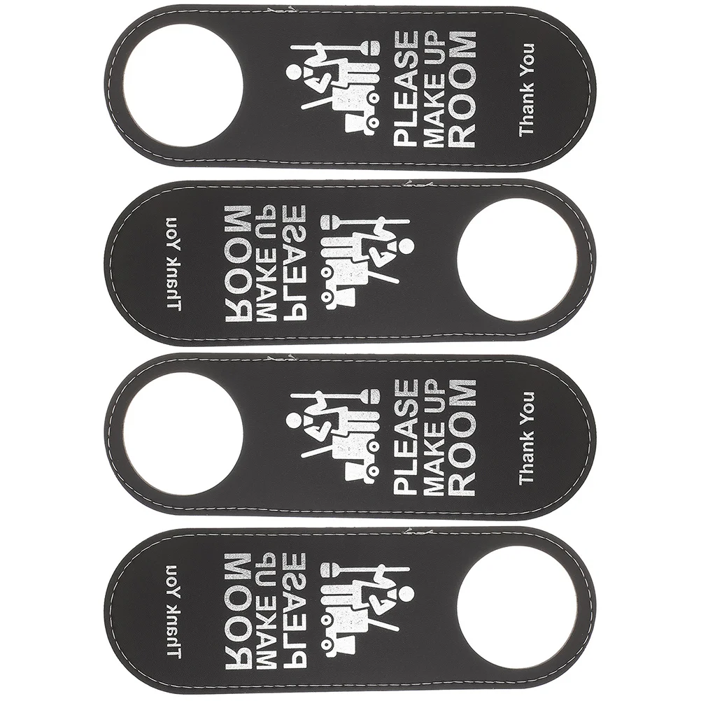 

4Pcs Door Signs Hotel Not Disturb Privacy Room Hotel Door Hanger Signs White Double Side Hanging Warning