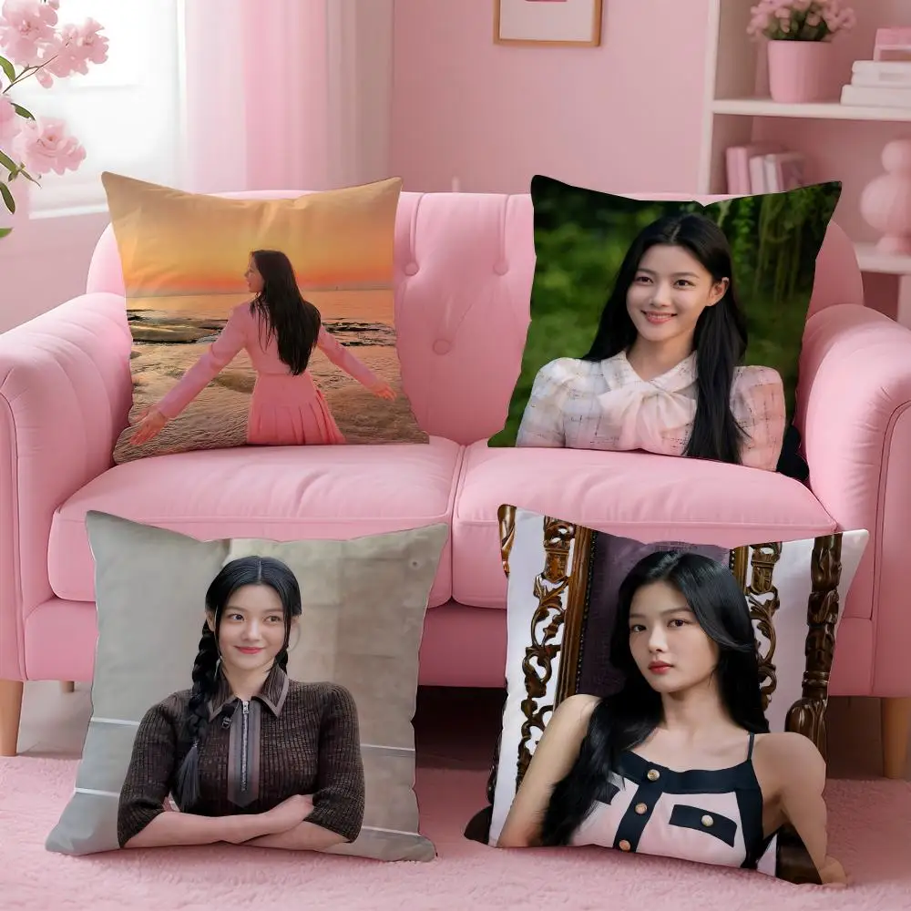 Celebrity K-Kim You Jung Cushion Cover Breathable Linen Pillowcase Summer Odorless Eco-Friendly Invisible Zipper Washable