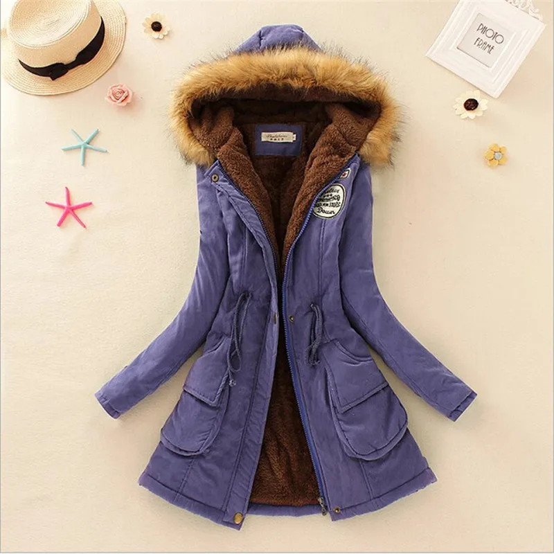 Winter Women\'s Coats Parka Streetwear Casual Coats Military Hooded Fur Coats Down Jackets Winter Coat Women  Jacket Women