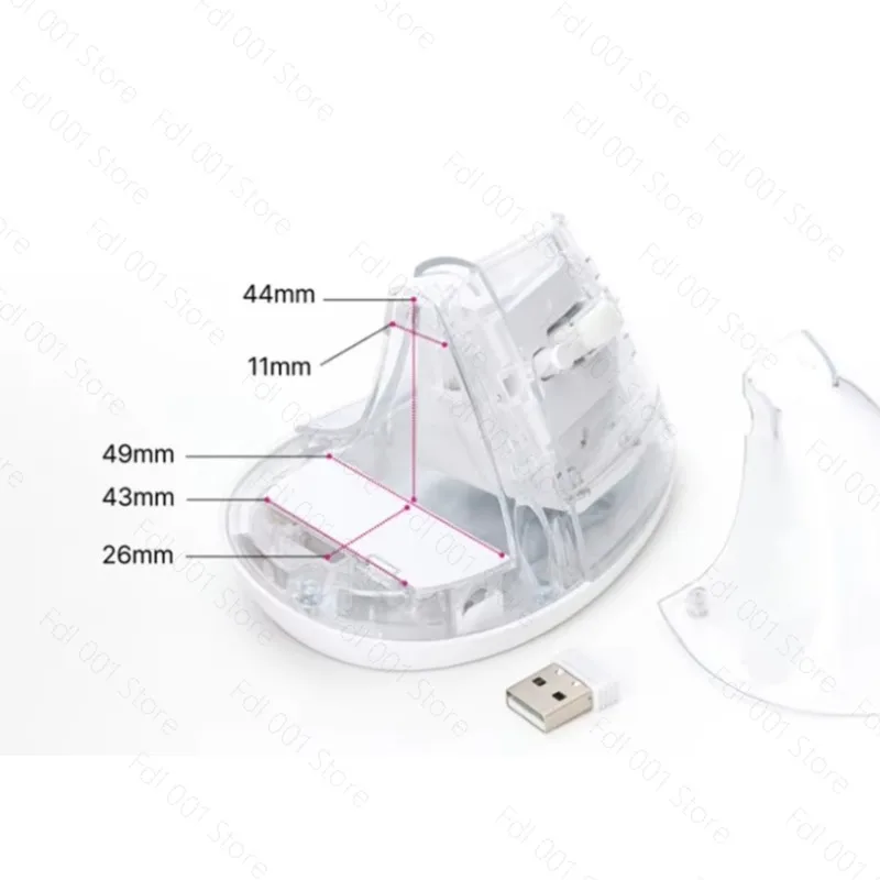 Ergonomic Vertical Mouse Rechargeable Adjustable DPI Luminous Transparent Vertical Mouse Bluetooth Ergonomic Vertical