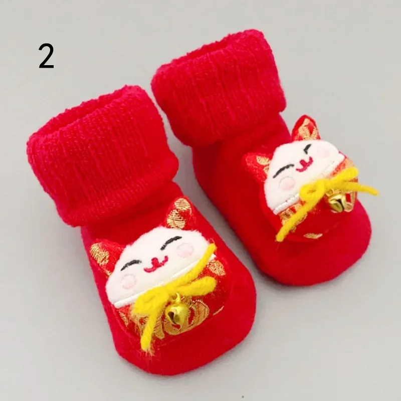 Baby Red Socks Autumn Winter New Year Newborn Baby Socks