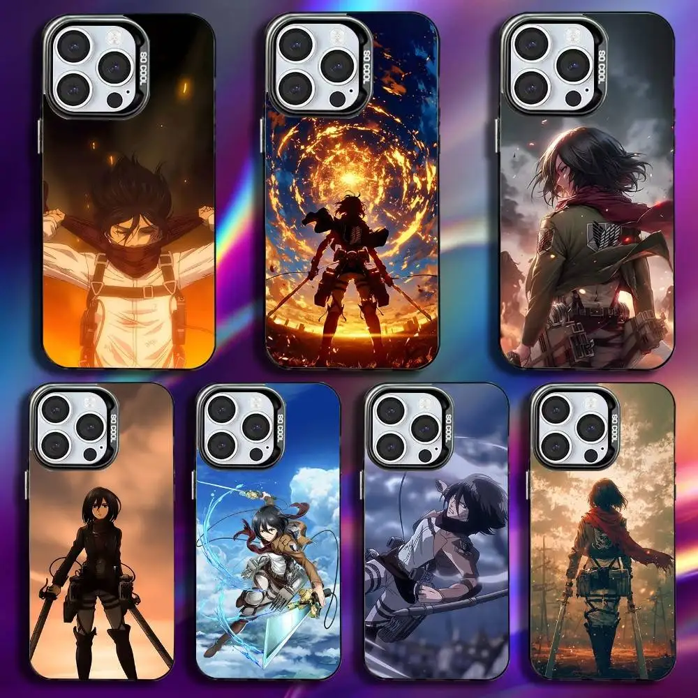 

Attack on T-Titan Mikasa Ackerman Phone Case For iPhone16,15,14,13,12,11Pro,Max,Plus,Mini,XS Anti Fall Black Matte Hard Bumper