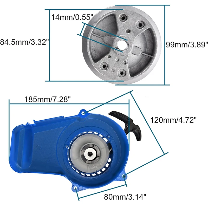 Easy Pull Start Starter Flywheel Mini Pocket Bike ATV Quad Scooter 47cc 49cc 50CC Dirt Bike Recoil