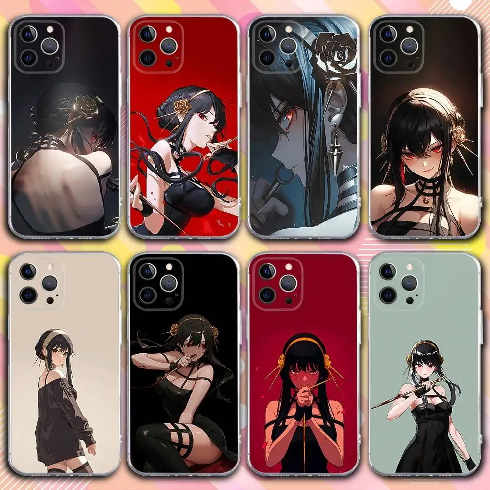 

Y-Yor Anime F-Forger Phone Case For iPhone 17,16,15,14,13,12,11 Pro,Max,Plus,X,XS,XR,SE4,E Mini Transparent Soft Cover