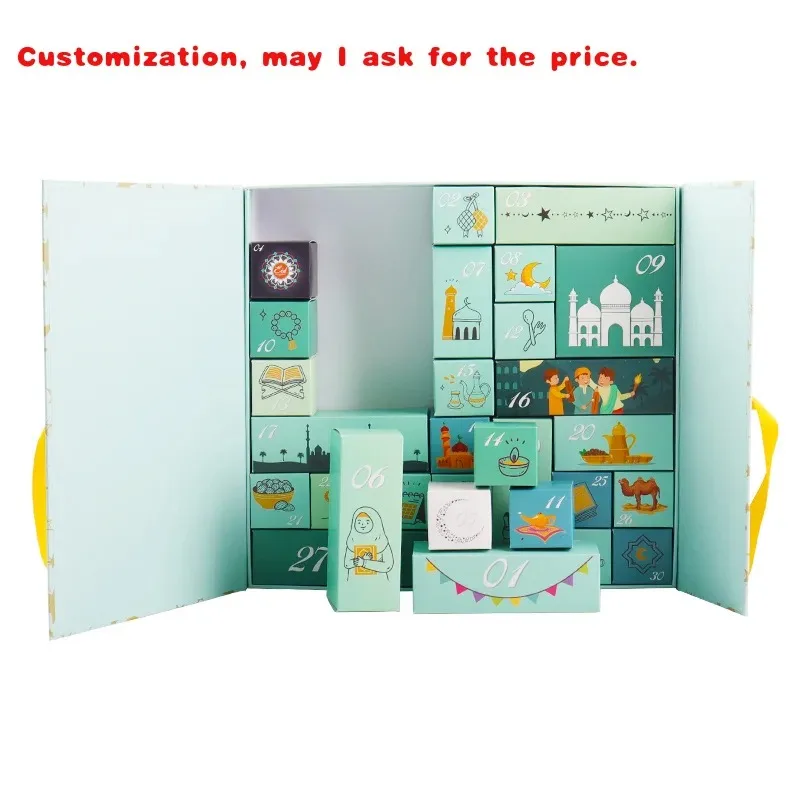 【Hot】custom.Holy Month Mysterious Holiday Box Custom Empty Ramadan Advent Calendar Box Packaging