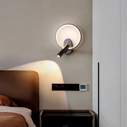 Led Wall Lamp Reading Light For Bedroom Hotel Headboard Night book Lamp Rotation Bedside With Indoor LED Booklight 90-260V