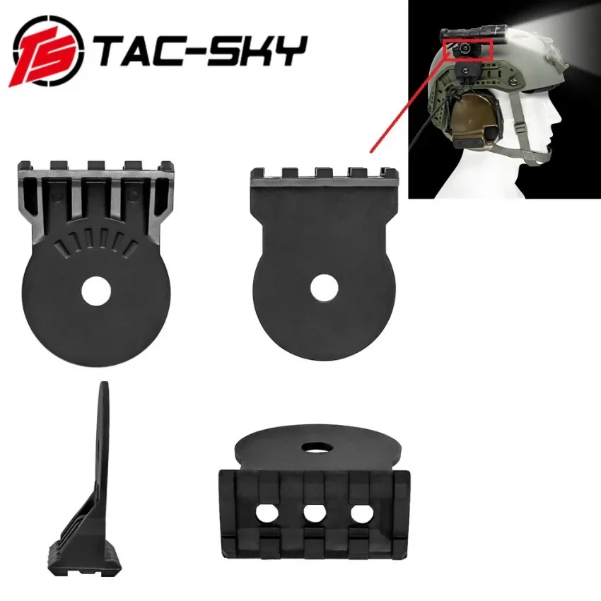 TS TAC-SKY Tactical Light Mounting Accessories for PELTO Tactical Headset COMTAC ARC Rail Adapter Helmet Mount DE