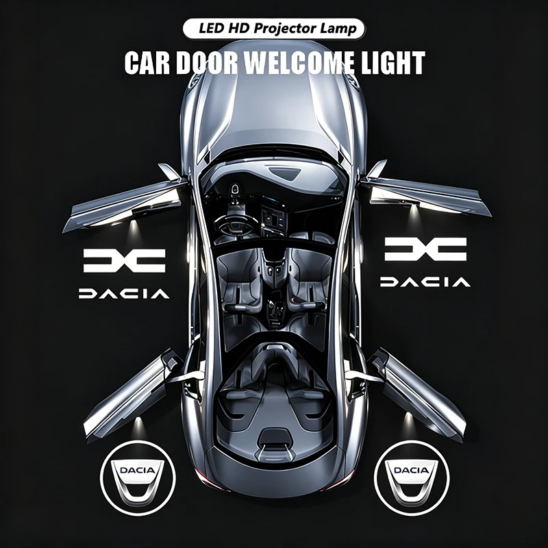 Image of 2 Stück LED Auto-Tür-Willkommenslicht HD Laser-Projektorlampe für Dacia Duster Sandero Bigster Dokker Jogger Logan Stepway Lodgy MCV