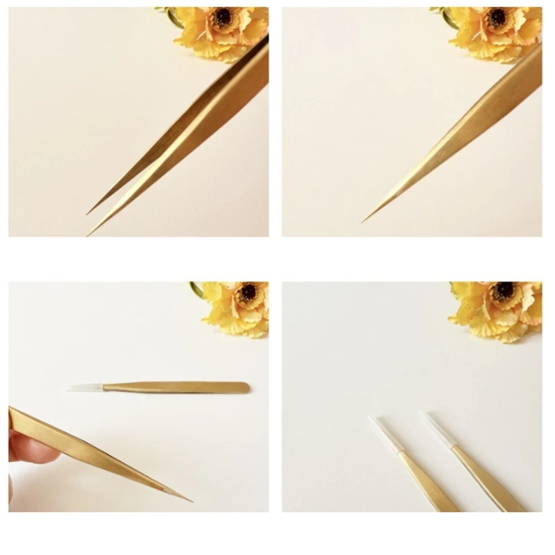 DTA6 Precision Tweezers Anti-Adhesion Corrosion Resistant Fine Point Gold Tweezer for Cellphone PC Repair Tool