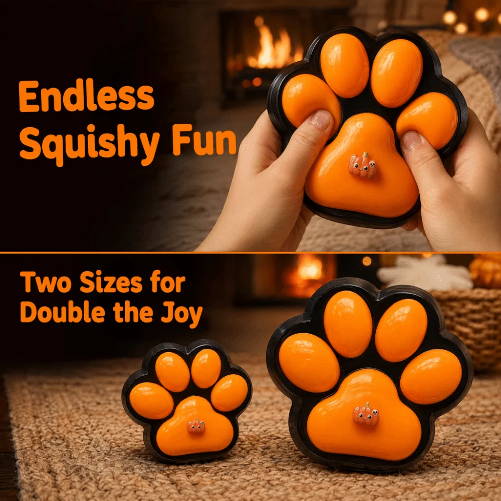 Prank Ornament Soft Jelly Feel Squishy Cute Mini Pumpkin Ghost Shape Stress Relief Novelty Spooky Cat Paw Shape Fidget For