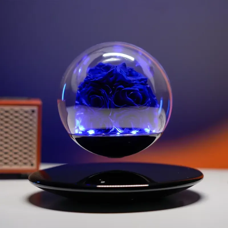 Custom Decor Magnetic Levitation Floating Immortal Infinity Stabilized Eternal Rose Magnetic Levitation Floating