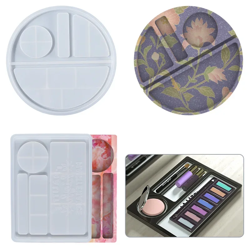 2025 New DIY Crystal Epoxy Mold Homemade Dinner Plate Storage Box Silicone Resin Handmade Product Mould Wholesale