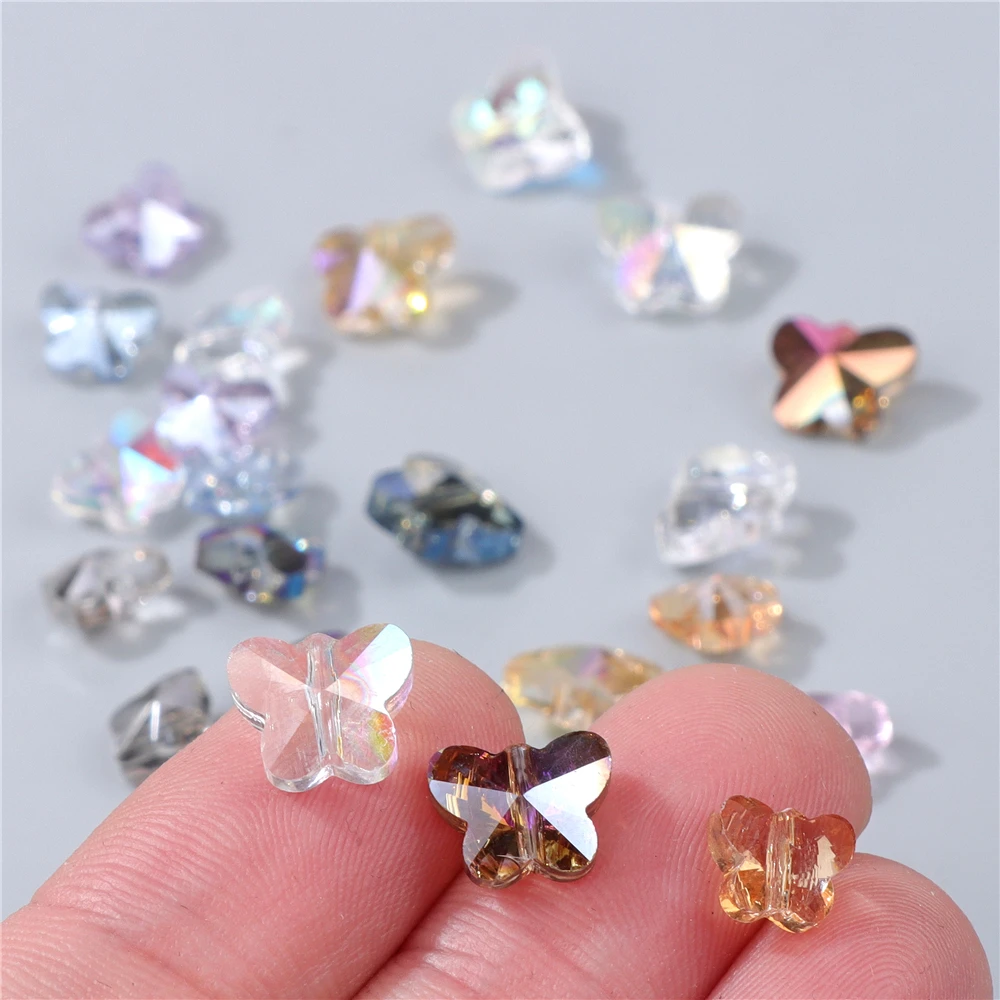 6x7mm/7x9mm Czech Crystal Beads Butterfly Faceted AB Color Shiny Glass Charms Fit Jewelry Making Earrings Necklace Bracelet DIY
