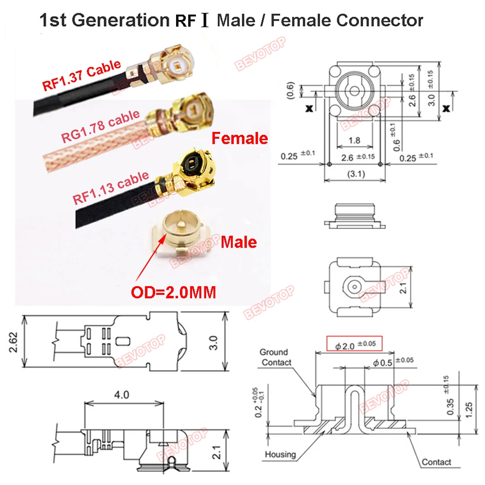 1PCS SMA to IPX Splitter Cable RP-SMA/SMA Female to 2/3/4 1st Generation Female Jack RG178 Pigtail Antenna Extension Jumper