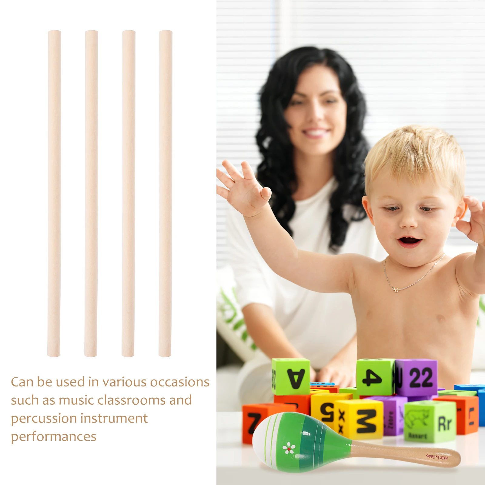 

20 Pcs Rhythm Stick Classroom Sticks Neutral Musical Birch Percussion Instruments Kids Child Beating Children