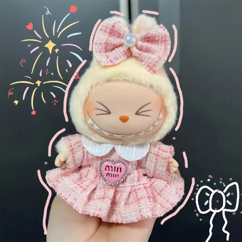 

Милая одежда для куклы Labubu 17 см, модная одежда V1V2 Idol, детское подарочное платье «сделай сам», плащ Labubu, одежда для кукол с волосами, аксессуары
