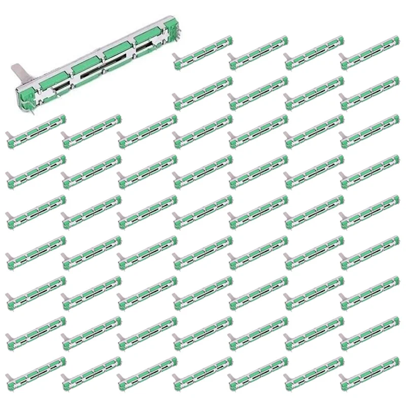 B27B 200 szt. 75mm Potencjometr suwakowy Behringer do miksera B10K, podwójny, prosty, zestaw