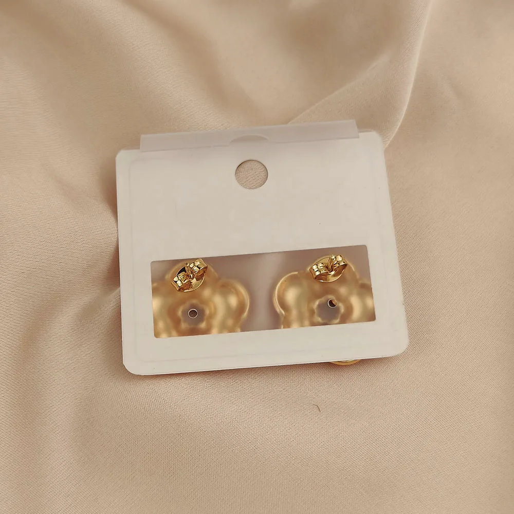 أقراط نسائية جديدة مطلية بالذهب عيار 18 قيراط من المينا الملونة على شكل زهرة خمس أوراق، من الفولاذ المقاوم للصدأ المقاوم للماء وغير يتلاشى، هدية الزوجة