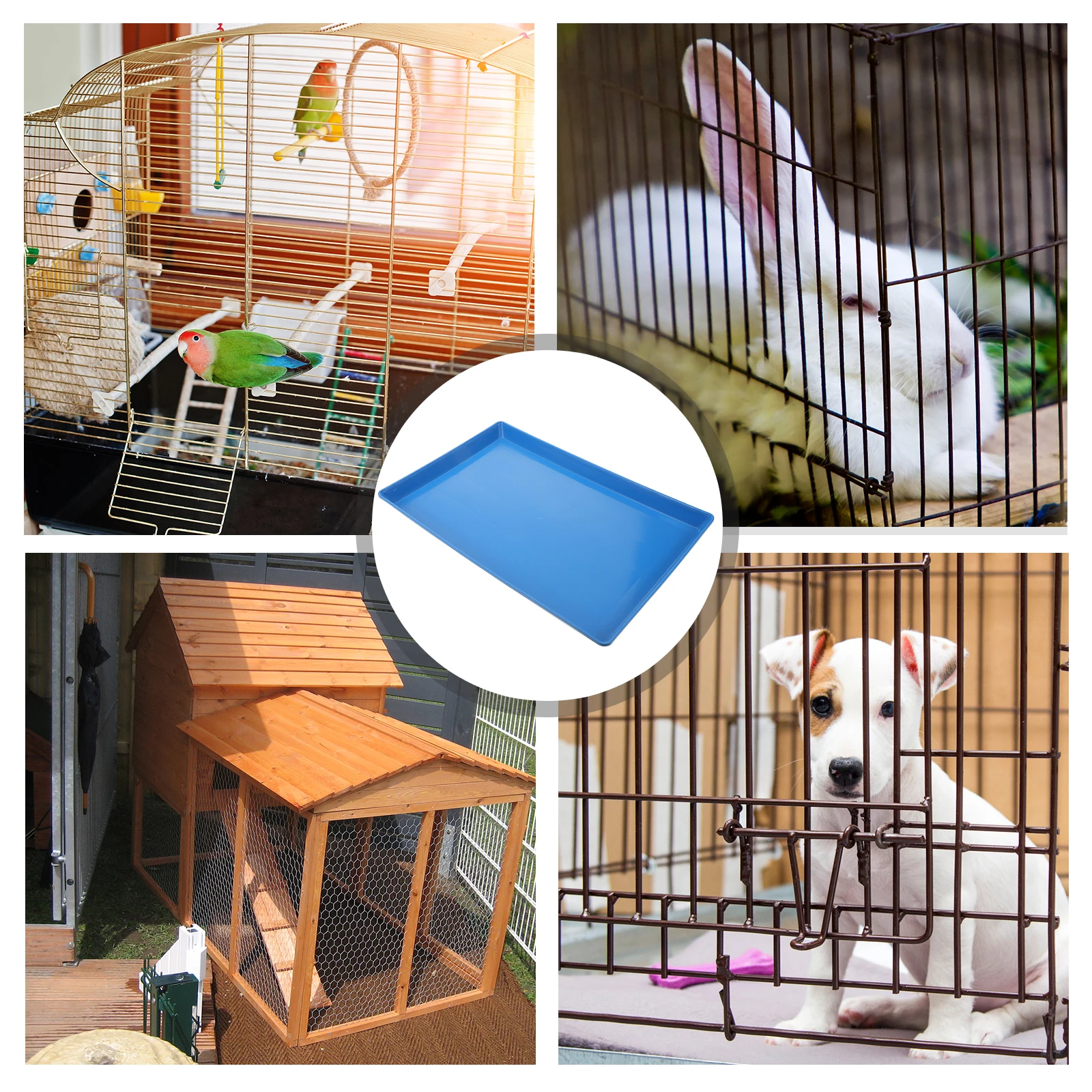 

Dog Potty Tray 44x29x3cm Blue Durable Plastic Replacement Pan for Dog Cage Pet Toilet Parakeet Poop Holder Easy Clean Crate