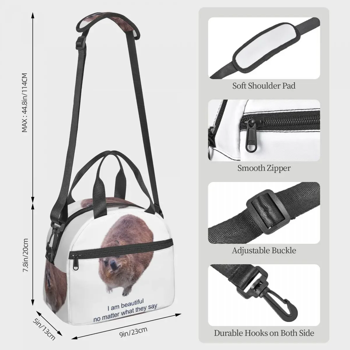 Rock Hyrax Photo Dassie Self-Love Vampire Potato Insulated Lunch Bag for Women Kids Portable Food Boxes Thermal Lunch Box Tote