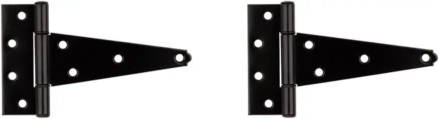 N129-155 V286 Extra Heavy T Hinges in Black, 2 pack,6 Inch