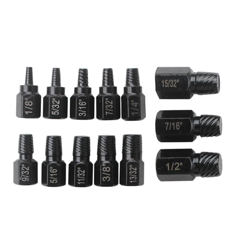 13Pcs Screw Extractor Kit Damaged Screw Remover Set Easy Out Drill Bits Broken Bolt Stud Remover Screw Extractor Set